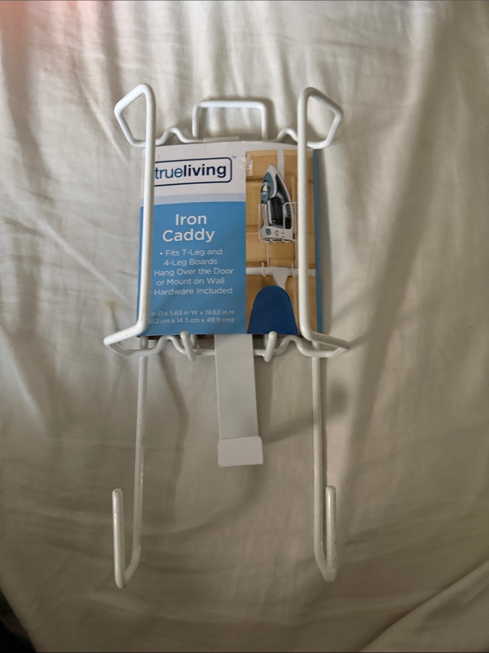 True Living White Iron Caddy - Wall or Door Mounted